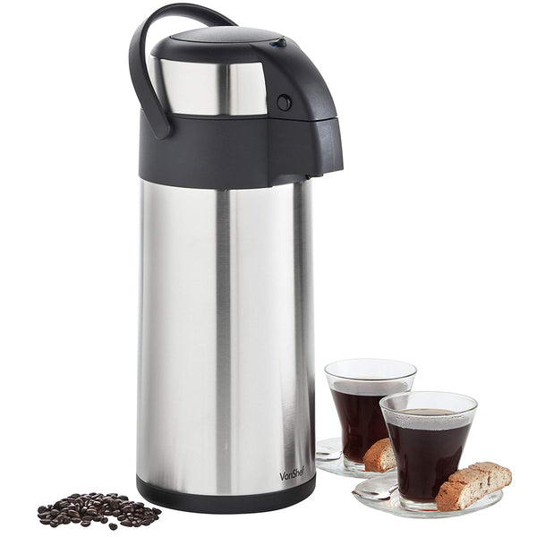 Vondior Airpot Coffee Dispenser with Pump - Insulated Stainless Steel  Thermal Beverage Dispenser