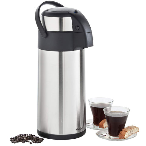 VonShef Thermal Airpot Carafe Coffee Beverage Dispenser Stainless Steel, Large 5 Liter or 170 fl oz Capacity