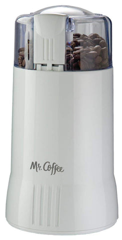 Mr. Coffee Electric Blade Coffee Bean Grinder, White